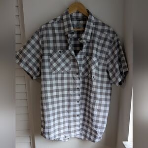 Under Armour Gray Checkered Short Sleeve Shirt Size CL